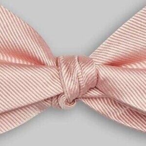 Jos. A. Bank Ribbed Pre-Tied Bow Tie. Light pink